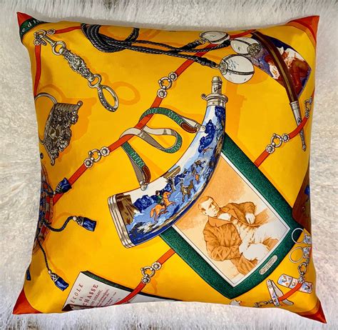 hermes scarf pillow|Hermes decorative pillows.